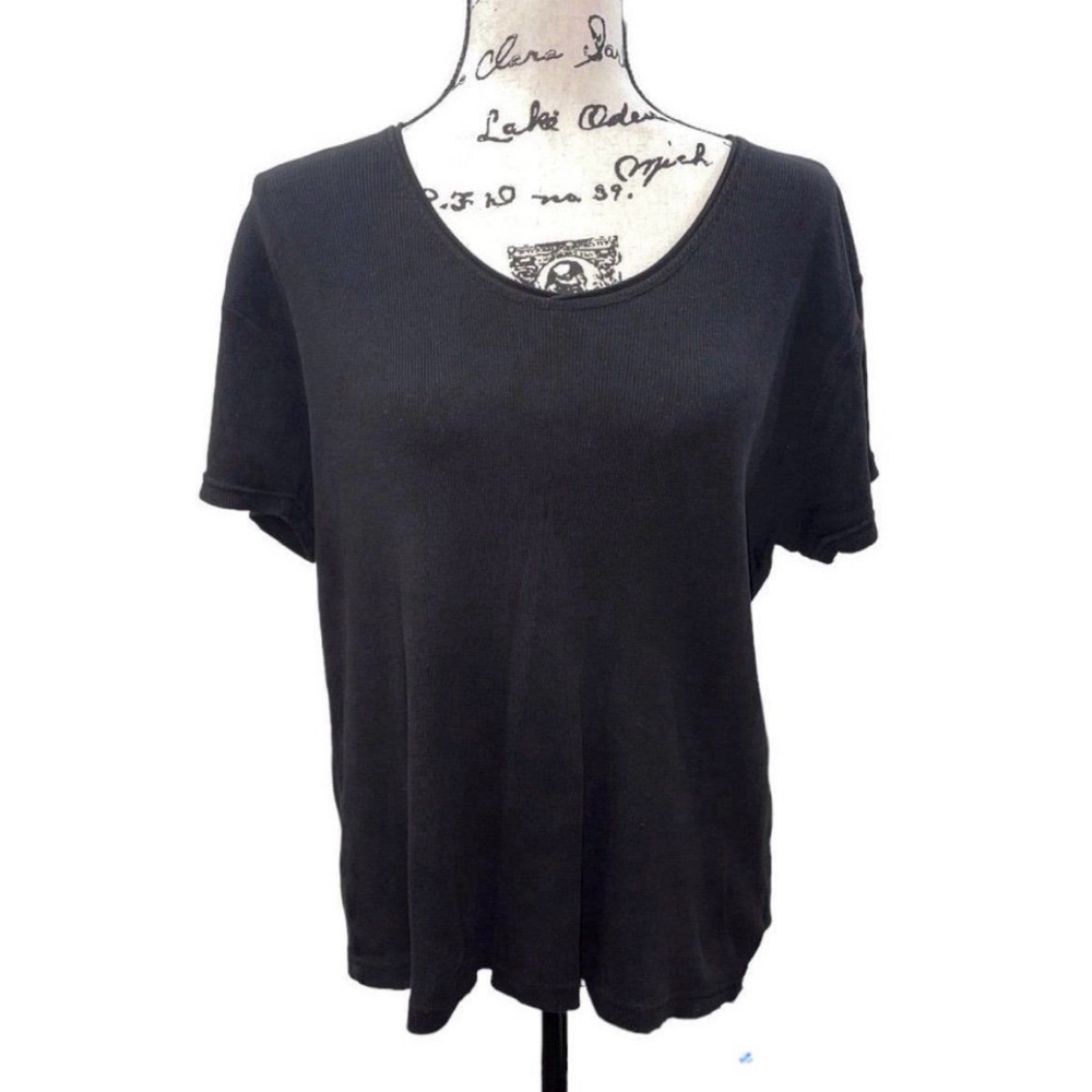 Faded Glory Black Scoop Neck Short Sleeve Tee